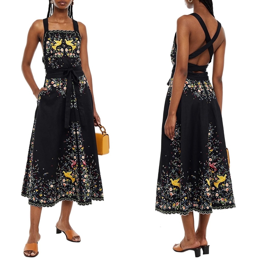ZIMMERMANN
Carnaby open-back embroidered linen midi dress 3